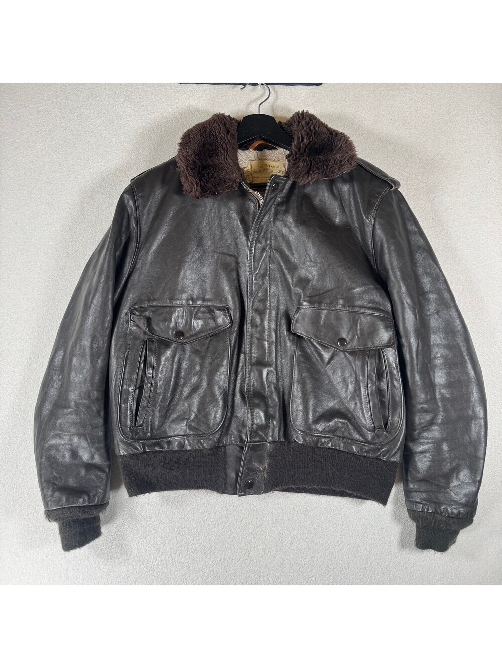 Schott NYC A-2 Leather Bomber Jacket Talon Zip 70s Sz 42